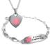 Custom Engraved Raindrop Medical ID Bracelet and Heart Necklace for Women - Stainless Steel 6.25 Inches Pink: Wrist Size - 6.25in / 15.9cm Pink