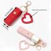 4 pcs Lipstick Cases & Organizer Keychain with Mirror - PU Lip Balm Pouch for Women | Ideal Travel & Party Gift - Buy Online on GoSupps.com
