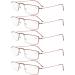 Eyekepper 5 Pieces Stainless Steel Frame Half-Eye Style Reading Glasses Reader +0.75 Brown