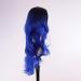Ombre Blue Long Wavy Hair Wig for Women | Synthetic No Lace Cosplay & Halloween Costume Wig | Heat Resistant Dark Roots Blue Wig - Buy Online on GoSupps.com