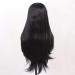 Buy 18-Inch Heat Resistant Synthetic Lace Front Wigs for Women - Long Straight Black Hairpieces with Bangs for Daily & Party Use - Buy Online on GoSupps.com