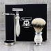 Top Old School Shaving Set for Men | Silver Tip Brush DE Safety Razor & Chrome Stand - Gentlemen's Grooming Essential - Buy Online on GoSupps.com