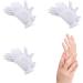 3 Pairs Moisturizing Gloves Over Night Bedtime White Cotton Cosmetic Inspection Premium Cloth Quality Eczema Dry Sensitive Irritated Skin Spa Therapy Secure Wristband One Size Fits Most
