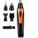4 in 1 Nose and Ear Hair Trimmer USB Rechargeable Nose Hair Trimmer for Men and Women Waterproof Easy Cleaning Stainless Steel and Dual Edge Blades (Black/Orange)