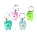 Healifty 4 pieces Portable dental floss keychain dentist gifts keychain keychain flowers flowed stick for tooth cleaning (occasional color 15 mt)