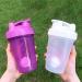 Hiusity Protein Shaker Cup - 400ml White & Purple Durable Fitness Shake Bottle with Mixing Ball for Creamy Protein Shakes Odor-Neutral Gym Shaker - Buy Online on GoSupps.com