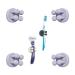 Tecbull Funny Hooks toothbrush holder razor holder shower razor bracket without drilling toothbrush bracket Self -adhesive clamping holder for toothbrushes (4x -gray Violet+4x -replacement adhesive pad) TB -exclusive - 4x gray -violet