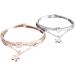 Ultechnovo Sun & Moon Crystal Pearl Bracelet Set - Stylish Gemstone Cuff for Women | 3-Piece Ros gold Design - Buy Online on GoSupps.com