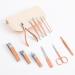 ZSLBMD Nail Clipper Set 12-Piece Beauty Set Nail Clipper Manicure Complete Kit Home Nail Clippers Light Grey D