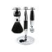Edwin Jagger 3-piece safety razor shaving brush black synthetic fiber with stand chrome-plated