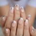 Short Flower Classic Press On Acrylic Nails - Square Natural Design - Buy Online on GoSupps.com