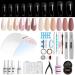 Vishine complete set nail polish semi-permanent 72 W UV lamp / LED for drying nail polish soac off UV-gel top coat brush rhinestone decoration nail art manicure set