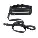 Boxwizard Dog Jogging Lead with Belly Strap Dog Lead for Small Dog Lead Zip Pocket Reflective Running Lead Belt Bag Outdoor Jogging Walking Night Running Black Waist Bag Average code