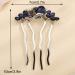 Missgrace Blue Crystal Rhinestone Flower Hair Comb for Bride - Wedding Prom Hair Accessory - Buy Online on GoSupps.com