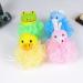 4pcs Baby Shower Bath Sponge - Cute Animal Loofah Balls & Scrubbing Puff for Essential Skin Care - Perfect for Kids - Buy Online on GoSupps.com