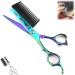 Professional Hairdressing Scissors 2 in 1 Hair Scissors with Comb with Detachable Comb 6 Inch Professional Jp440c Steel Gold 2 in 1 Hair Scissors Home Use for Man Woman Adults Kids (Green)