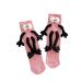 PHILISENMALL Briquet Shape Couple Holding Hands Socks Funny Magnetic Suction 3D Doll Socks for Lovers Couples Husband and Wife