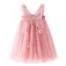 PythJooh Baby Girl Tulle Dress Toddler Girl Sleeveless Butterfly Wings Tutu Princess Dress Daisy Stars Sundresses for 0-4Years 12-18 Months Butterfly Wings With Flowers Dusty Pink