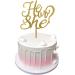 He or She Cake Topper Gold Acrylic Gender Reveal Topper for Baby Shower Gender Reveal Party Decorations by Topfunyy - Buy Online on GoSupps.com