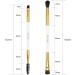 Docolor Duo Eyebrow & Eyeshadow Brush Set - Professional 2-Piece Angled Brow Brush, Spoolie, Eye Shadow, & Blending Brush (White & Golden) - Buy Online on GoSupps.com