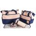 Multi-function 5-Piece Mummy Baby Diaper Nappy Changing Tote Shoulder Handbag Messenger Bag Light Weight with Bottle Bag Changing Mat Zipper Diaper Bag and Changing Mat Dark Blue