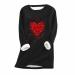 oelaio Valentines Gifts Long Sleeve Shirts for Women Round Neck Fuzzy Hide Belly Tunic Tee Cute Heart Graphic Loose Shirts