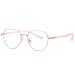 SERONI Metal Polygon Frame Blue Light Blocking Glasses for Women Men Anti UV Ray Computer Reading Glasses for Women Men Roseglod 51 Millimeters
