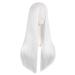 MapofBeauty 28 Inch Women's Long Straight Synthetic Wig - Special Natural White Hair - Buy Online on GoSupps.com
