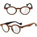 Multifocus Reading Glasses For Men Women Trendy Wood Grain Round Frame Glasses Anti Blue Light Readers(Couleur:Brown Grandeur:1.5x) - Buy Online on GoSupps.com