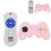 PandaEar Silicone Baby Teething Toys | Remote Control & Game Pad Teether Toys for Babies 6-18 Months | BPA Free Sensory Chew Toys Natural Freezer Safe for Infants Toddlers (Beige & Pink)