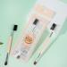 FRCOLOR Professional Cosmetics Brush Set - 2 Eye Shadow & Eyebrow Brushes with Spoolie - Double Sided Makeup Tools - Pink - International Shipping Available - Buy Online on GoSupps.com