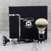 4Pc Men's Shaving Kit - Premium 3 Edge Razor Silver Tip Badger Brush Dual Stand & Alum Pencil - Perfect Grooming Set for Men - Buy Online on GoSupps.com