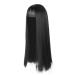 Hair Extensions for Women Wig Lady Black Long Hair Soft Girl Realistic Headwear Japanese Air Temperament Facial Thick Hair One Size Black