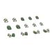 24 Pieces Removable Artificial Nails - Short Green Grilles with Flower Stickers | Stylish Square Nail Tips for Effortless Beauty - Buy Online on GoSupps.com