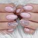 24pcs Short Square False French Tip False Nails Stick on Nails Glitter Press on Nails Removable Glue - on Fake Nails Acrylic Full Cover Nails Women Girls Nail Art Accessories (French Flash Pink)