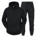 Hanxiulin jogging suit men's training suit leisure suit fashionable sports suit pants jacket set jogging pants with hood jogger men jogging suit sweatshirt pants black m
