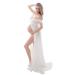 Maeau - Dress Women's Maternity Photography Props for Photo Shoot Elegant Ladies Dresses for Wedding Party XL White