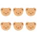 Hdjnal 6 piece of beautiful emoji wood animal cabinet button decorative wood chest of drawers with screws dresser pulls wood cartoon bear head shape furniture buttons children's room drawer handles for decor bear head