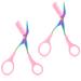Eyebrow Trimmer Scissor Professional Eyebrow Scissors with Comb Stainless Steel Eye Brow Razors Portable Non Slip Hair Removal Beauty Accessories for Men Women (Pink)