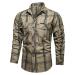 Men's Long Sleeve Outdoor Cotton Washed Shirt Military Style Plus Sizes Shirts Graphic T Shirt Men Khaki XX-Large