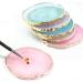 Nail Art Palette - Stone & Resin with Gold Edge | Mixed Color Display for Gel Nail Art & Makeup - Buy Online on GoSupps.com
