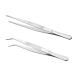 Curved tweezers blunt tweezers 25 cm stainless steel professional non -slip long straight tweezers 2 pieces angled tweezers for water pets corals tinkering cooking repair 25cm