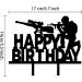 PLIGREAT Happy Birthday Cake Toppers Black Acrylic Cake Toppers Cupcake Toppers Cool Cake Topper for Gamers Soldiers Shooters Boys Mans Birthday Party Cake Decorations Cake Shops Supplies - Buy Online on GoSupps.com