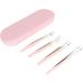 Hushui 4-Part Eyelash Sink Set - Stainless Steel Tweezers & Multifunctional Tools for Perfect Eyelash Extensions | Salon & Home Use (Pink) - Buy Online on GoSupps.com