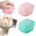 Dog Bath Brush Scrubber Soft Silicone Pet Grooming Brush Bath Shampoo Massage Dispenser Shower Brush For Short Long Haired Dogs And Cats (Blue+Pink) Set B
