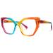 VOOGLAM Rainbow Color Frame Blue Light Blocking Glasses Cat Eye Fashion Glasses For Women Anti Eyestrain & UV Rainbow Clear Blue Light Blocking Lens