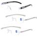 Ahlma 3 pieces of anti -blue light glasses reading glasses Randless around blue -filter glasses frameless reading glasses narrow visual aids Suitable as anti -blue light reading aid light and convenient unisex 150 degrees + 150 degrees +