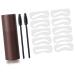 Verdant Touch Eyebrow Stencil Kit with 10 Stencils and 2 Brushes, Waterproof, Sweatproof, Long Lasting Eyebrow Makeup Powder in Brown