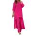 Womens Casual 2 Piece Short Sleeve Outfits Sets Summer Sexy Active Tracksuits Womens Two Piece Outfits Hot Pink Large
