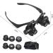 Headband Magnifier 10X 15X 20X 25X LED Head Magnifier Light Glasses Watchmaker Jewelry Optical Lens Glass Loupe Magnifying Glass - Buy Online on GoSupps.com